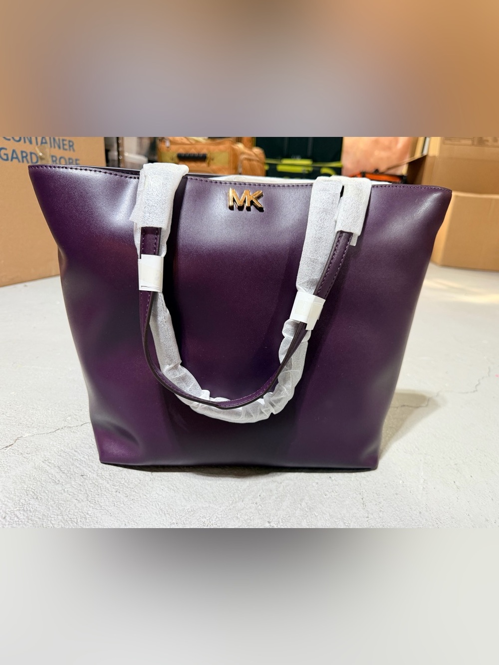 Michael Kors Mott Medium Leather Tote, Damson